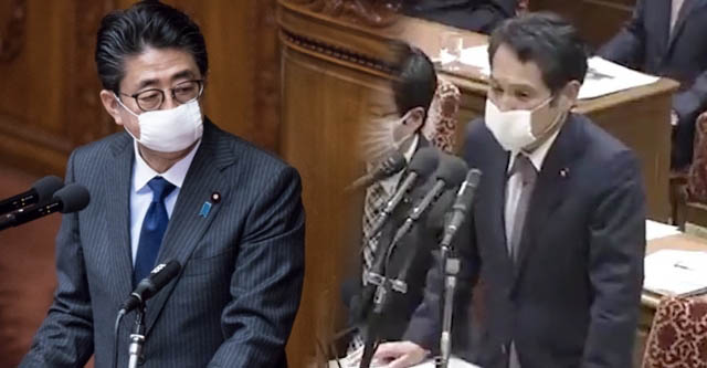 立憲・大串議員「アベノマスクは空気を吸うのが難しい！」→ 安倍総理「ずっと使ってるが息苦しくない。意図的に貶める発言はやめて」